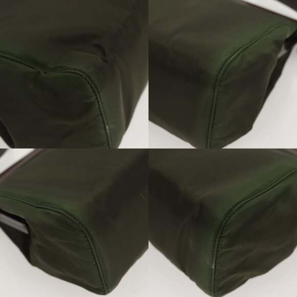PRADA Shoulder Bag Nylon Khaki Silver - Picture 10 of 12